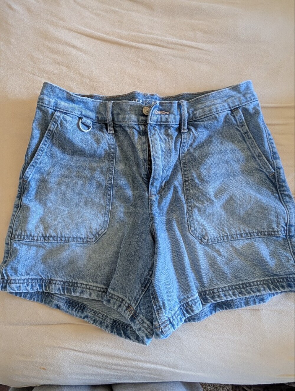 American Eagle Outfitters Light Blue High-Rise Denim Shorts